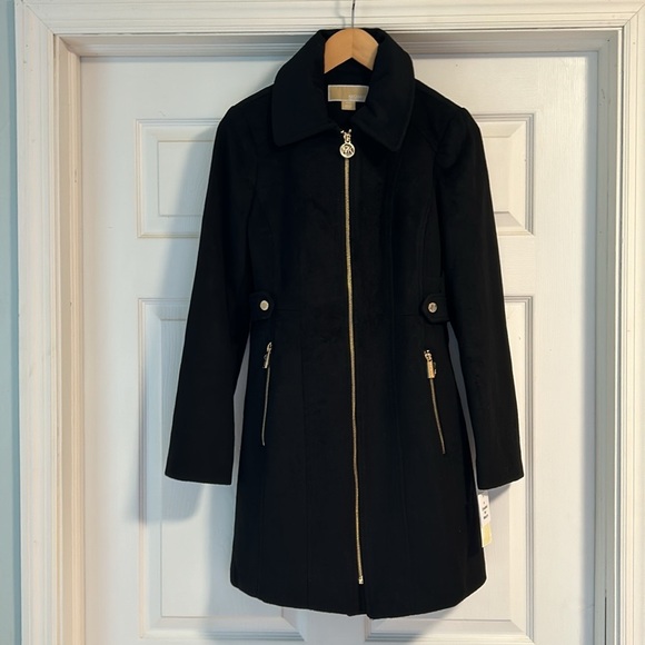 NWT MICHAEL MICHAEL KORS Wool Blend Zip-Front Coat - Picture 12 of 12